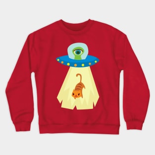 UFO cat abduction Crewneck Sweatshirt